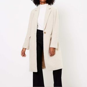 Loft Cream Herringbone Cozy Coat